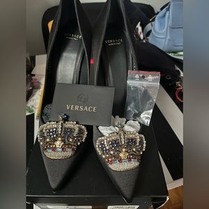 Versace embellished Medusa crown pumps